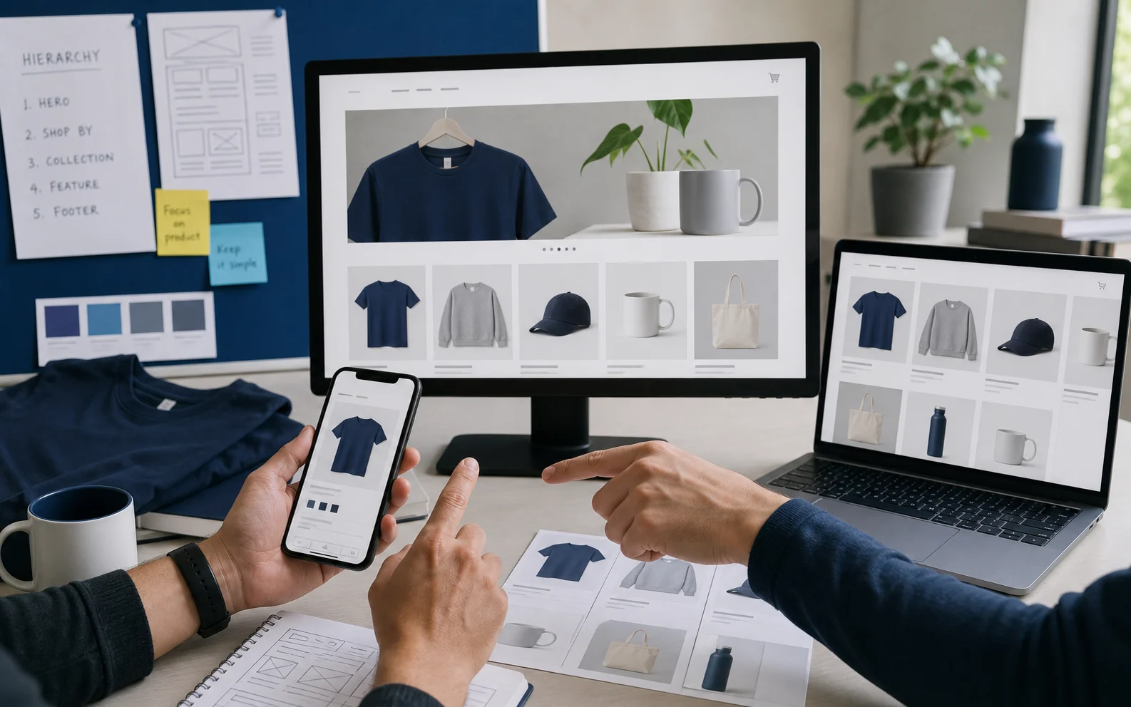 Responsive ecommerce storefront reviewed across desktop, laptop, and mobile.
