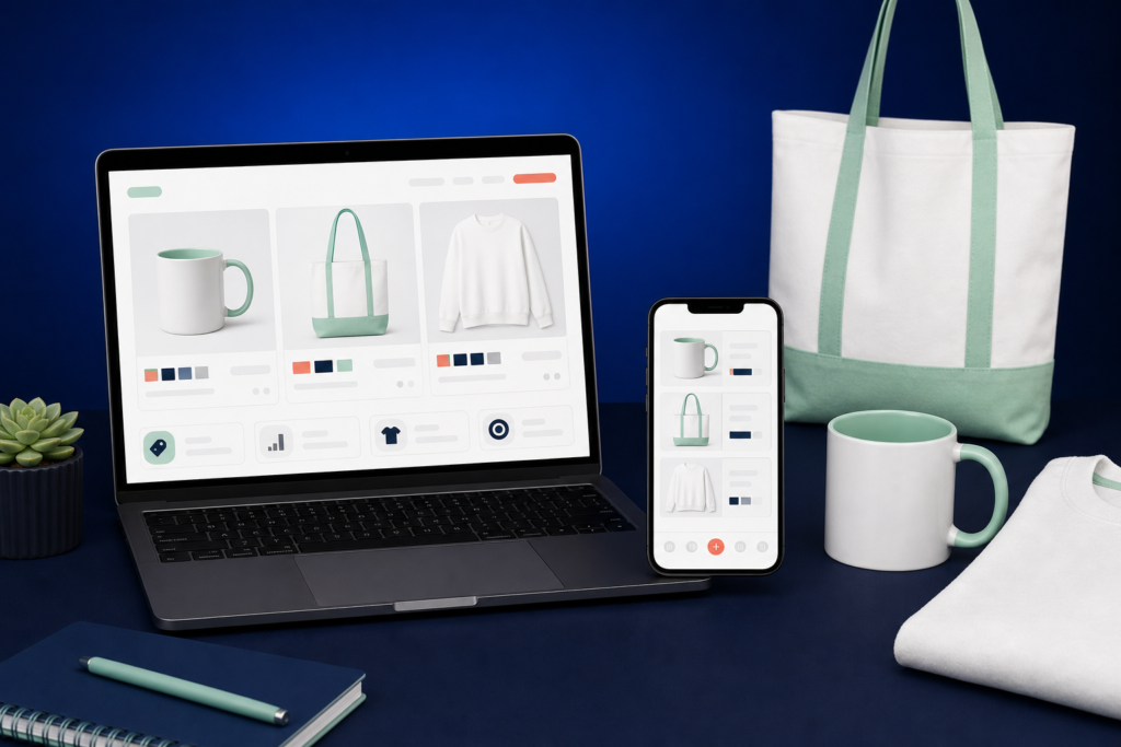 POD mockup and listing visual service preview